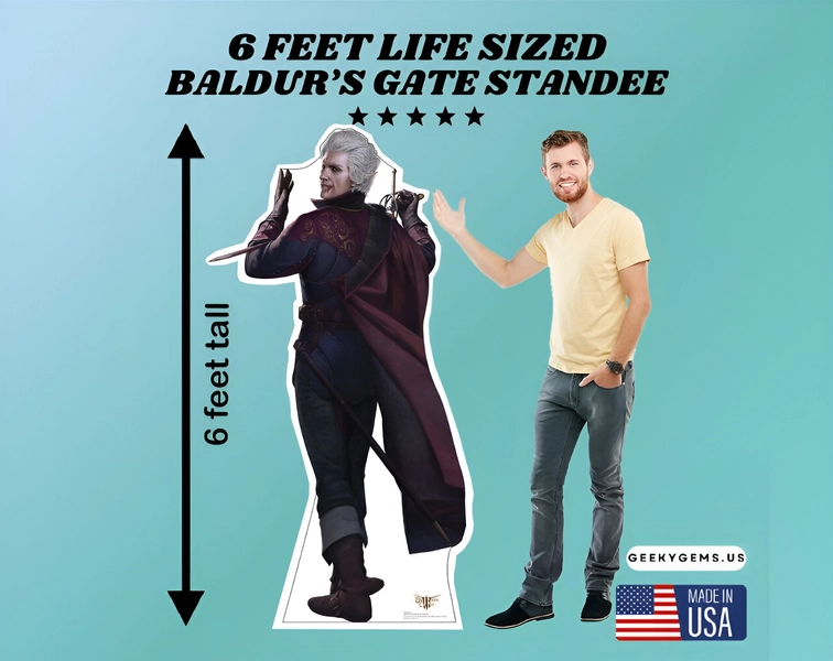 PREMIUM Baldur's Gate 3 Life Size Character Cardboard Standee Stand-up | Astarion Gale Shadowheart Lae'zel | Video Game Room Decor