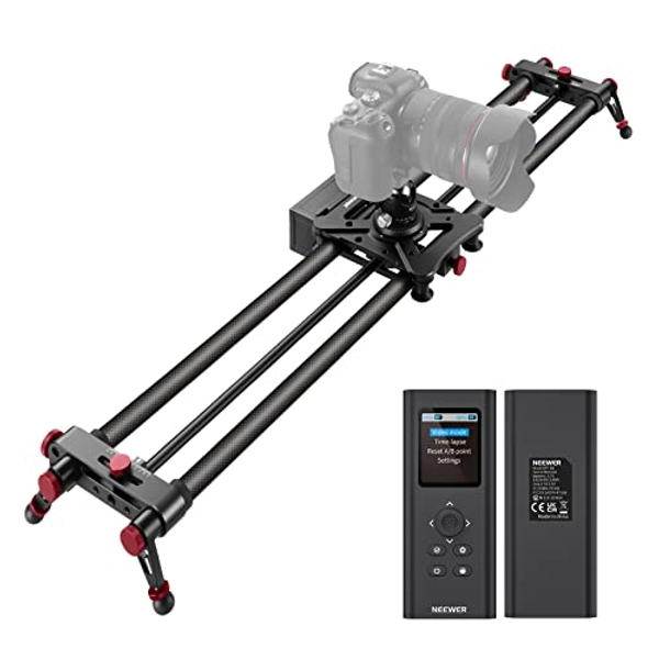 NEEWER Motorized Camera Slider, 39.4”/100cm, 2.4G Wireless Control Carbon Fiber Dolly Rail Slider with Supports Video Mode, Time-Lapse Photography, Horizontal Tracking and 120° Panoramic Shooting