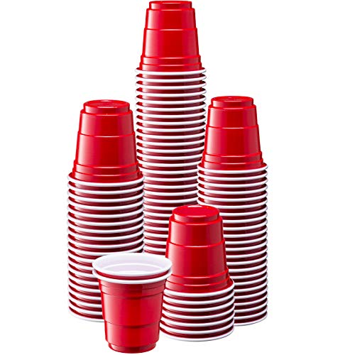 Comfy Package [100 Count] 2 oz. Mini Shot Glasses - Red Disposable Jello Shot Cups - 100 Count
