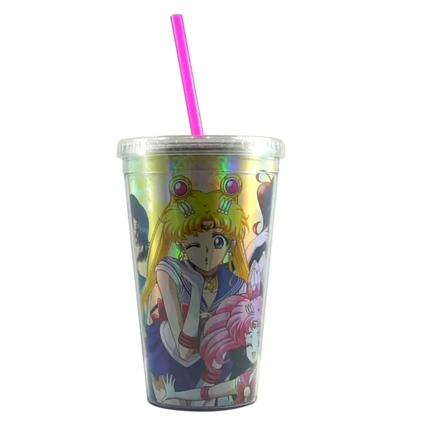 Sailor Moon Characters 16oz Carnival Cup w/Lid & Straw - 
