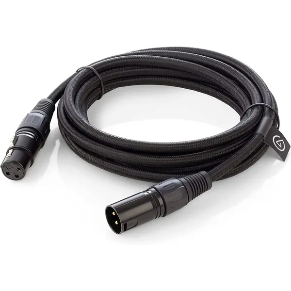 Elgato XLR Cable – skärmad mikrofonkabel för studioinspelningar och direktsändningar, guldpläterade stift, hane till hona, till mikrofoner och balanserade analoga linjenivåer, 3 m