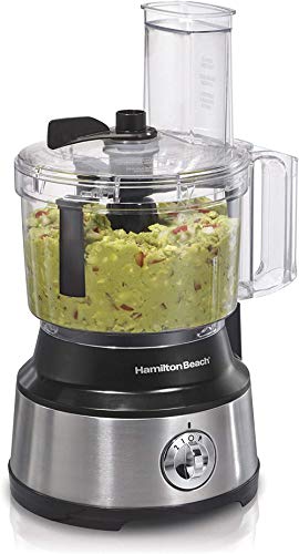 Hamilton Beach Food Processor & Vegetable Chopper for Slicing, Shredding, Mincing, and Puree, 10 Cups + Easy Clean Bowl Scraper, Black and Stainless Steel (70730) - Bowl Scraper, Black and Stainless