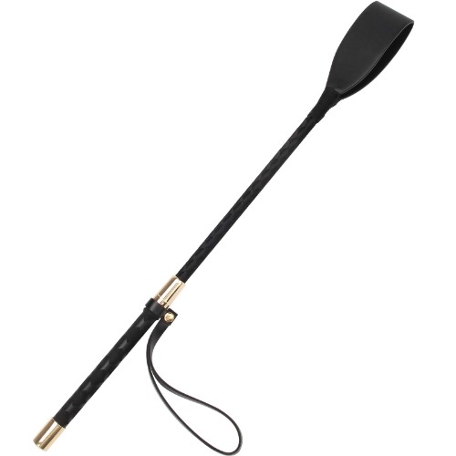 Coolrunner Riding Crop for Horse, 18 Inch Horse Whip with PU Leather Equestrianism Horse Crop Double Slapper Horse Whip Black Crops for Horses - Black