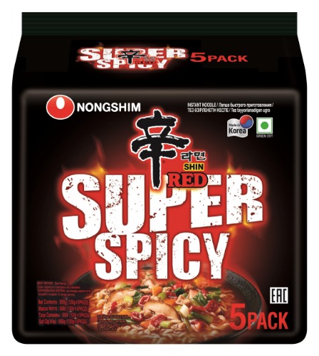 Nongshim Shin Red Super Spicy Instant Noodle, 21.16 oz / 600 grams
