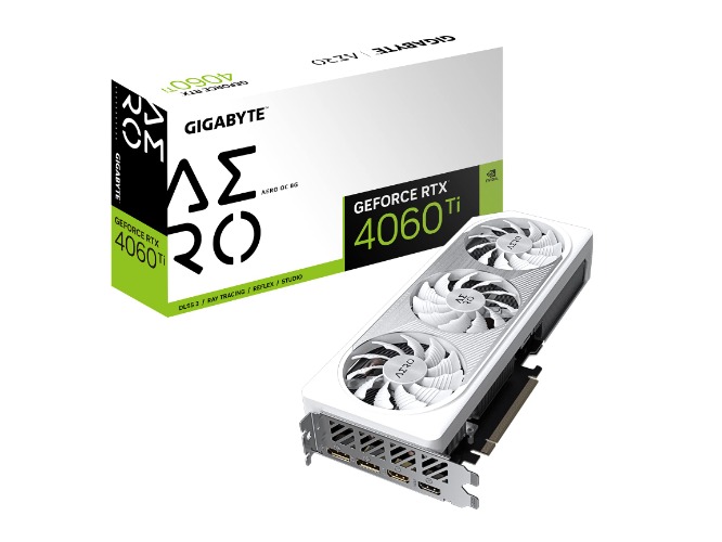 Gigabyte Geforce RTX 4060 Ti Aero Oc 8G Graphics Card, 3X Windforce Fans, 8Gb 128-Bit Gddr6, Gv-N406Taero Oc-8Gd Video Card - Pci_E_X16