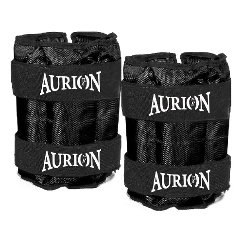 Aurion by 10 club Ankle weights 5 KG X 2 (Black)| Resistance Exercise | Wrist Ankle | Fitness Band | Weight Band |Workout Equipment | Finest-Quality Polyester Fixed Weight | Multi-Purpose | Men and Women - 5KG X 2 - BLACK