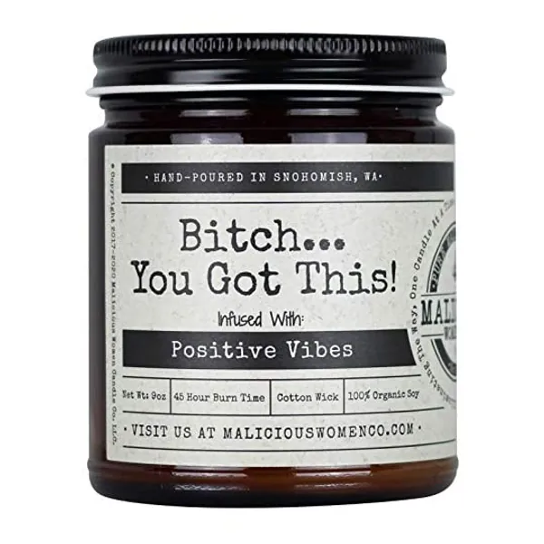 
                            Malicious Women Candle Co - Bitch…You Got This!, Pink Chandelier Infused with Positive Vibes, All-Natural Organic Soy Candle, 9 oz
                        