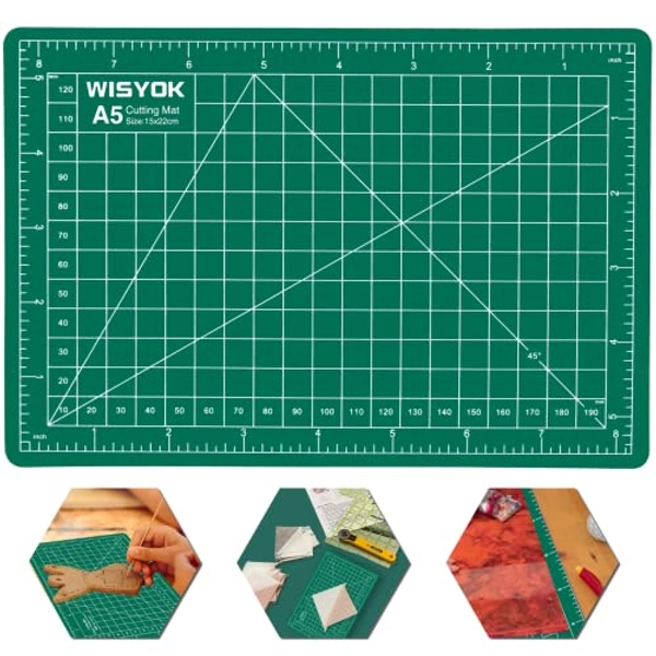 WISYOK 6" x 8" A5 Self Healing Craft Mat, Small Sewing Cutting Mat Rotary Fabric Mat, Ideal for children and Hobbyist DIY craft creative design - A5