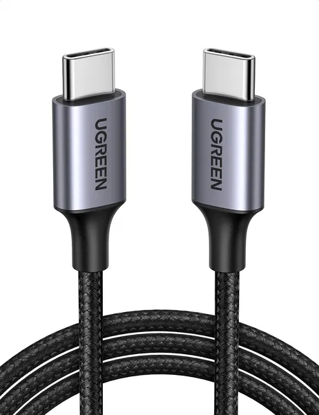 UGREEN USB C Cable to USB C PD Charge Rapide 60W Câble USB Type C Nylon Tressé Compatible avec MacBook Pro iPad Air 4 2020 Galaxy S22 Ultra S21 S20 Note 10 A70 A51 Switch PS5 Manette (1M)