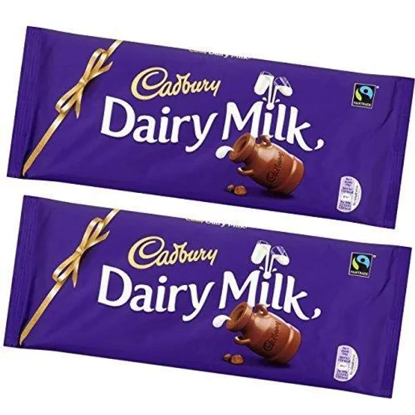 Cadbury Dairy Milk Chocolate Bar 360g, Pack of 2