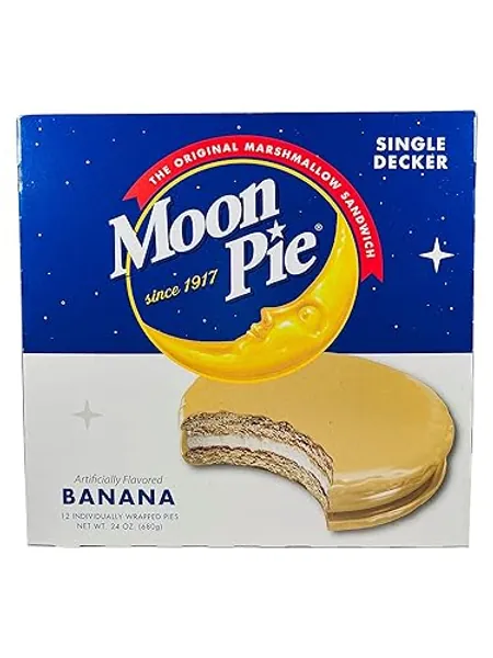 Moon Pie Single Decker Original Marshmallow Sandwich - Banana | 12 Count Box