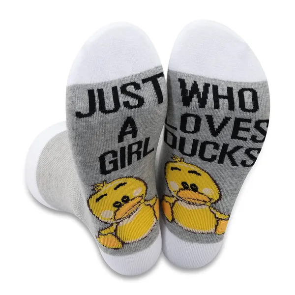 2 Pairs Duck Novelty Socks Animal Lover Gift Just A Girl Who Loves Ducks Socks Ducks Lover Gift Cute Animal Series Socks