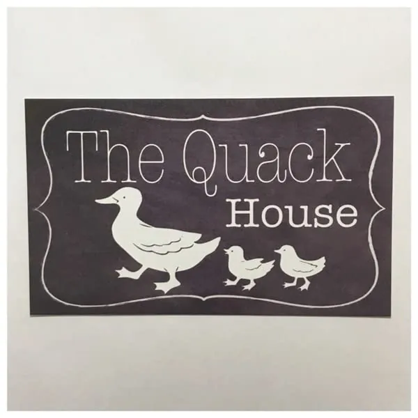 The Quack House Sign Wall Plaque Ducks Duck Coop Farm Country Farm Decor Bathroom Pictures for Wall Funny (Size : 12x8IN(20 * 30CM))