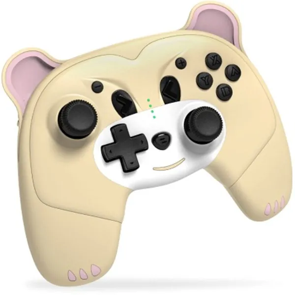Wireless Pro Controller for Nintendo Switch, Yellow Bear NS Gamepad with Programmable Buttons, Wake Up Function, Turbo, Motion Control, Headphone Jack, Cute Controller Lovely Gamer Gift
