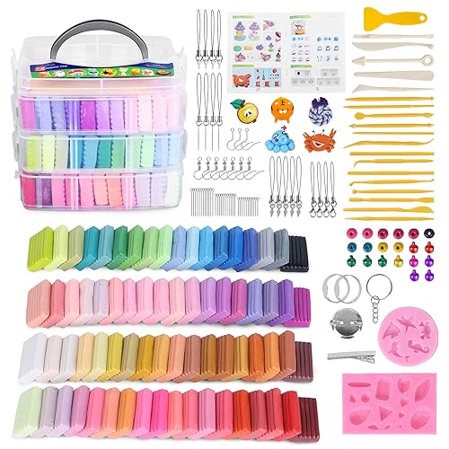 Aestd-ST Polymer Clay Kit - 72 Colors, Non-Stick Modeling Clay for Kids & Adults, Includes 20 Tools & 82 DIY Accessories - 72 Colors