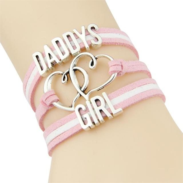 Daddy's Girl Wrap Bracelet - Pink