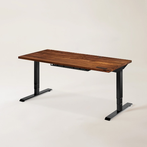 Standing Office Desk - L (71" × 29") / Black / Walnut