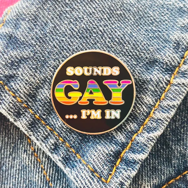 Funny "Sounds Gay I’m In" Pin, Gay Pride Pin, Pride Apparel, LGBTQ Gifts, Funny Gift, Gifts for Teens