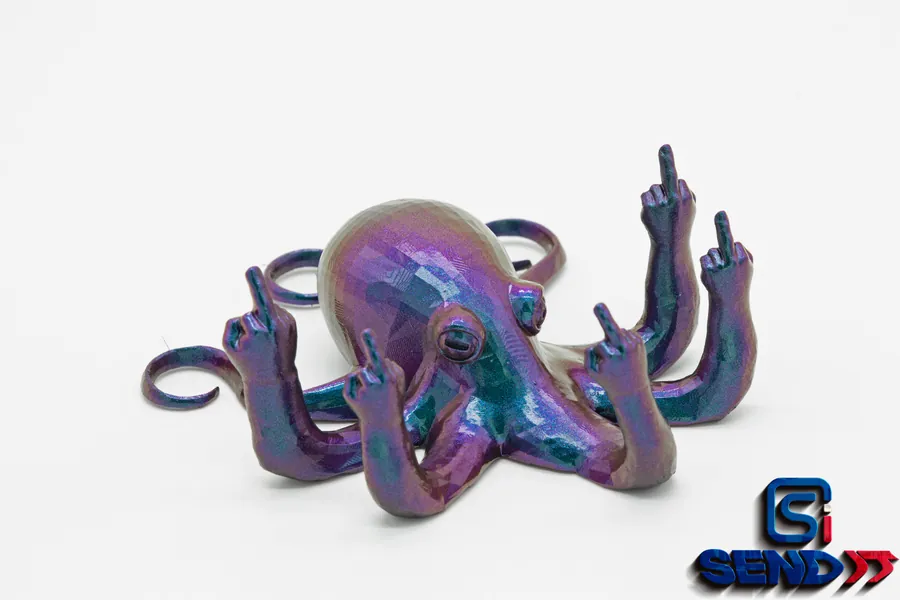 Fucktopus *Extreme Definition* Fucktopus Desk Companion - Rude Octopus - Middle Finger Prank - Desk Companion - Prank Gifts - Custom Painted
