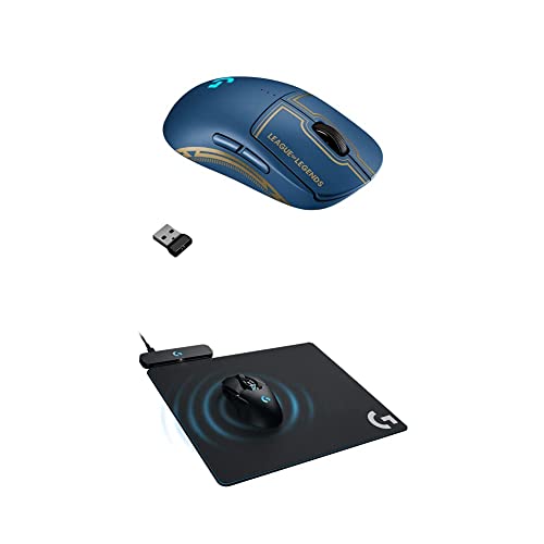 Logitech G PRO Wireless Gaming Mouse League of Legends + Logitech G Powerplay Wireless Charging System Gaming Mouse Pad - League of Legends Edition - Mouse + Charging Mat