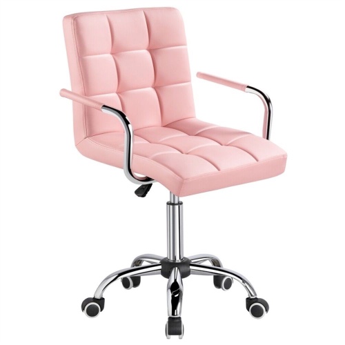 Modern PU Leather Desk Chair - Pink