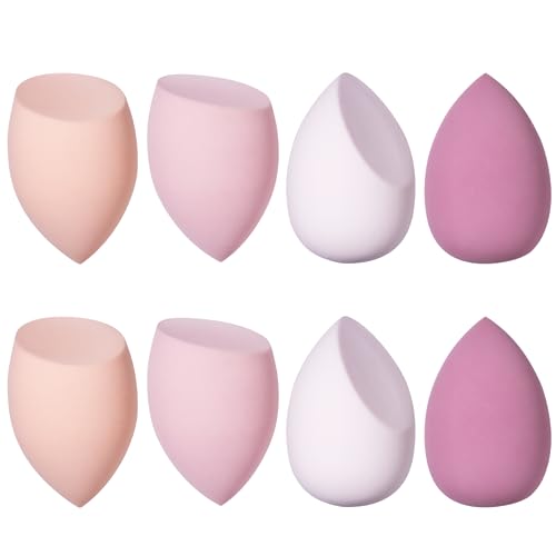 Makeup Sponge, 8 Piece Beauty Blender Make Up Sponge for Foundations, Powder Liquids, Etc., Face Sponge Comes In 3 Shapes