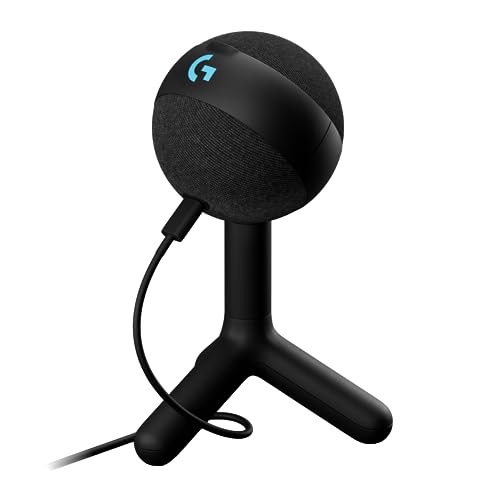 Logitech G Yeti Orb Condenser RGB Gaming Microphone with LIGHTSYNC, USB Mic for Streaming, Cardioid, USB Plug and Play for PC/Mac - Black - Yeti Orb - Gaming Mic