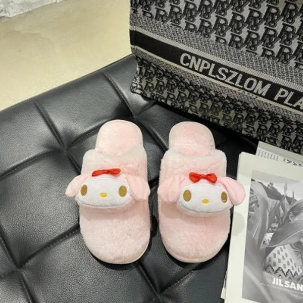 Sanrio Winter Cotton Slippers, Size 36-45 Plush Home Slippers Anime Girl Toys C