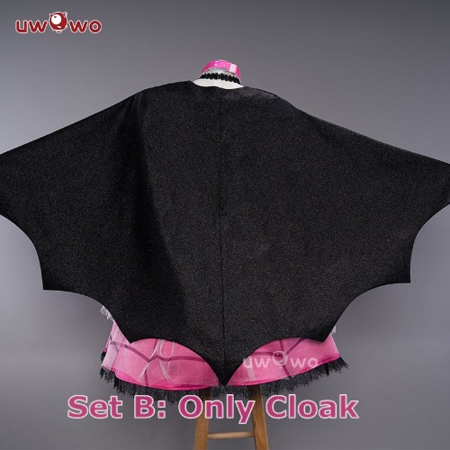 【In Stock】Uwowo Monster High Draculaura Vampire Spiderweb Cape Beret Gothic Dress Halloween Cosplay Costume - 【In Stock】Cloak（one size）