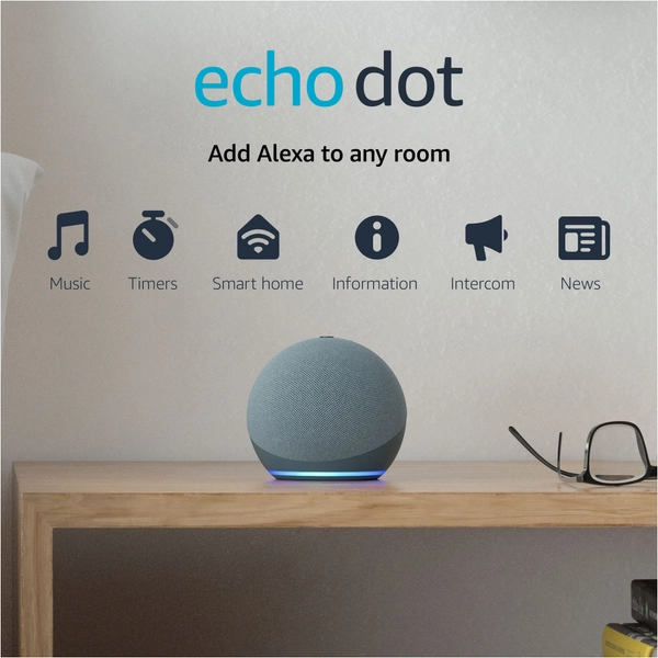 Echo Dot (4th Gen, 2020 release) | Smart speaker with Alexa | Charcoal