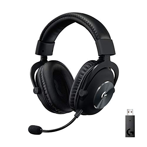 Logitech G PRO X Wireless LIGHTSPEED Gaming Headset, Blue VO!CE Mic Filter Tech, 50 mm PRO-G Drivers, DTS Headphone:X 2.0 Surround Sound, Memory Foam, 20+ Hour Battery Life - Black - Black - Wireless Headset