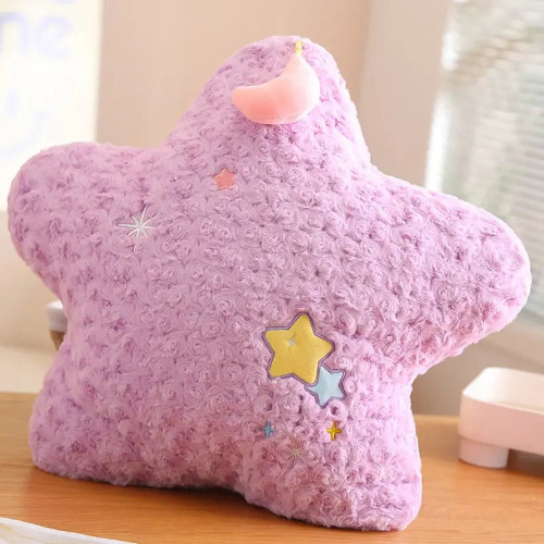Pastel Magic Moon and Star Pillow for Dreamy Comfort - Purple Star