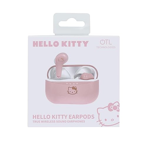 OTL Technologies HK0856 Hello Kitty Wireless Earphones with Charging Case - Hello Kitty TWS earphones