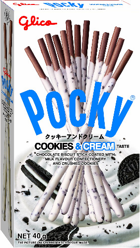 Glico Pocky Cookies and Cream Taste Biscuit Sticks 40 g
