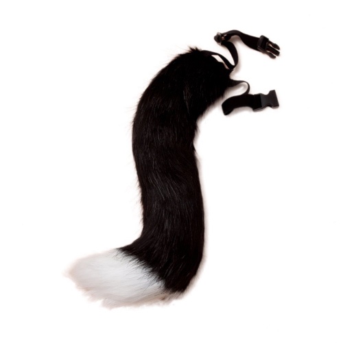 Junboon Faux Fur Tail for Cosplay Halloween Party Costume - Bw