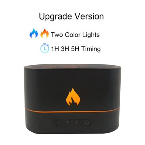 Essential Oil Diffuser With Flaming Effect And Timer - Black