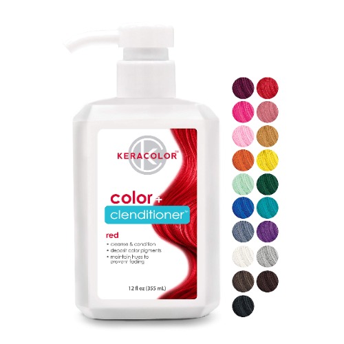 Keracolor Clenditioner Hair Dye - Semi Permanent Hair Color Depositing Conditioner, Cruelty-free, 20 Colors - 12 Fl Oz (Pack of 1) Red