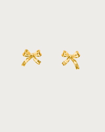 Ribbon Stud Earrings | Gold / Ribbon Stud Earrings