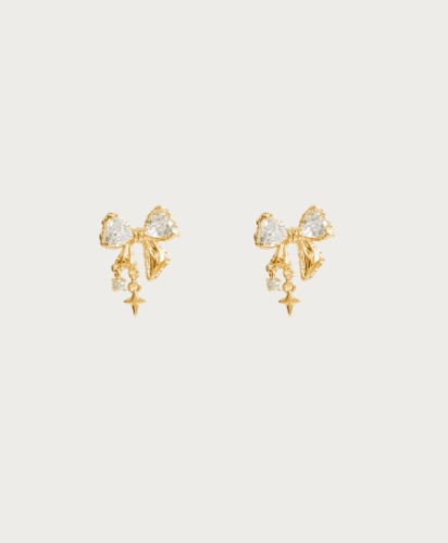 Sparkle Bow Earrings in Gold | Default Title