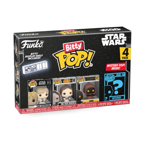 Funko Bitty Pop! Star Wars Mini Collectible Toys 4-Pack - Luke Skywalker, OBI-Wan Kenobi, Jawa & Mystery Chase Figure (Styles May Vary)