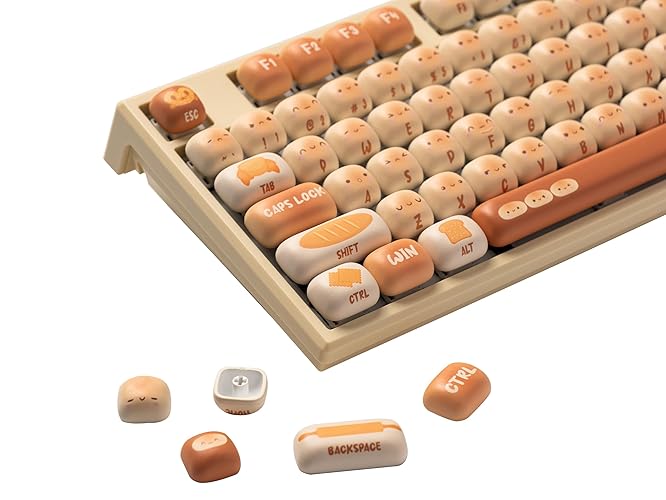 Akko PBT Keycaps Set, Bun Wonderland Keycaps MOG Profile 138-Key Keycaps for Mechanical Keyboards - Bun Wonderland