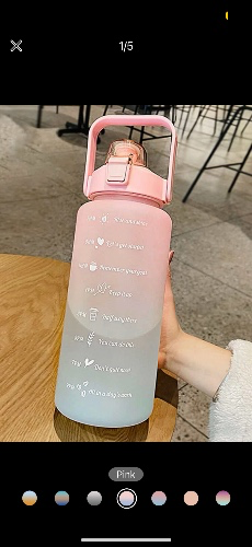 1pc 67.63oz/2L Large Capacity Gradient Color Plastic Straw Sports Fitness Water Cup, Outdoor Portable Water Bottle Straw Cup | SHEIN UK