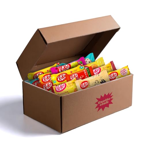 Japanese Kit Kat 21 Piece Variety Pack, Chocolate Candy Bundle to Gift or Enjoy, Snack Box with Strawberry, Green Tea Double Matcha, Pudding and more
