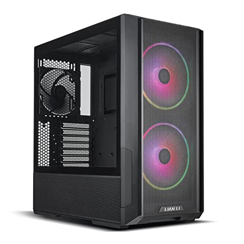 LIAN LI LANCOOL 216 E-ATX PC Case, Airflow Focus RGB Gaming Computer Case with All-Around Mesh Panels, 2x160mm & 1x140mm PWM Fans Pre-Installed and Innovative Rear PCIe Fan Bracket Chassis (Black) - 216 Black RGB