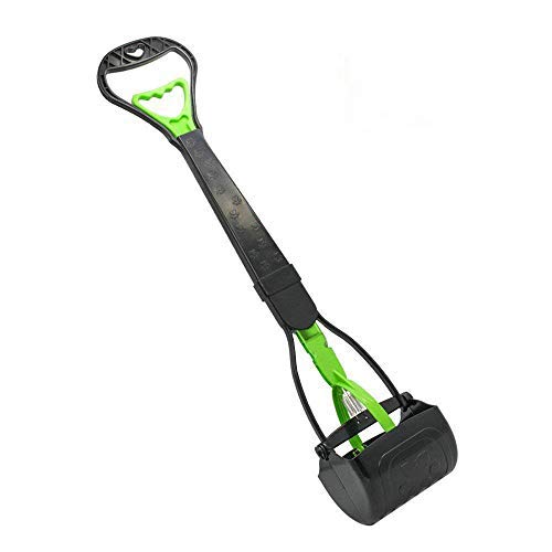 Living Express 28" Large Pooper Scooper for Dog-Long Handle Dog Poop Scooper-Pet Waste Pick Up Jaw Scooper Without Smelling, Durable Spring Easy to Use Perfect for Grass,Dirt,Gravel - Green