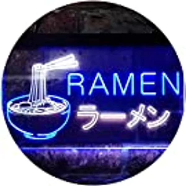 ADVPRO Ramen Japanese Noodles Shop Display Dual Color LED Neon Sign White & Blue 12 x 8 Inches st6s32-i3613-wb