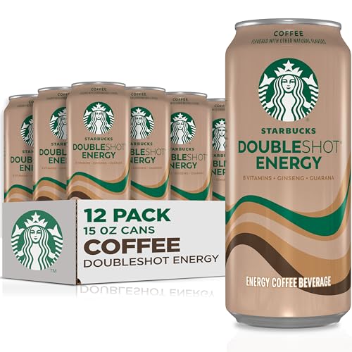 Starbucks Doubleshot Energy Drink Coffee Beverage, Coffee, Iced Coffee, 15 fl oz Cans (12 Pack) (Packaging May Vary) - Coffee - 15 Fl Oz (Pack of 12)