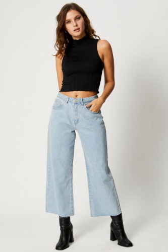 BLACK Seamless Basic High Neck Tank Top | L