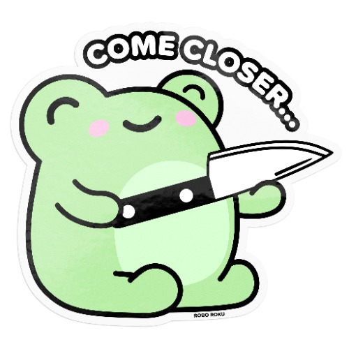 Come Closer Moss the Frog Vinyl Sticker