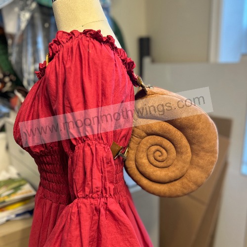 Ren Faire Bag, Goblincore Snail Shell Backpack in Brown, Ren Faire Accessories, Festival Bag, Cottagecore Snail Gift